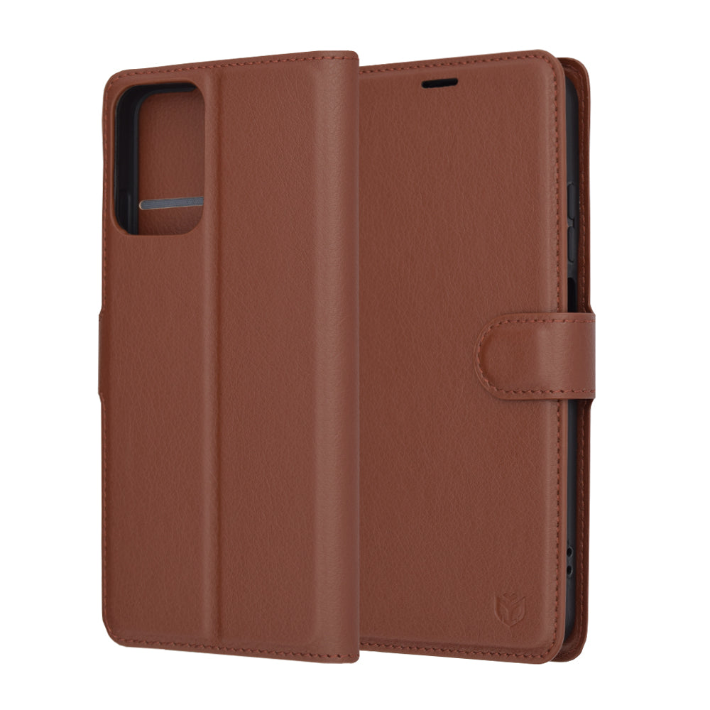 Case for Motorola Moto G45 / G34, Techsuit, Leather Folio, Brown