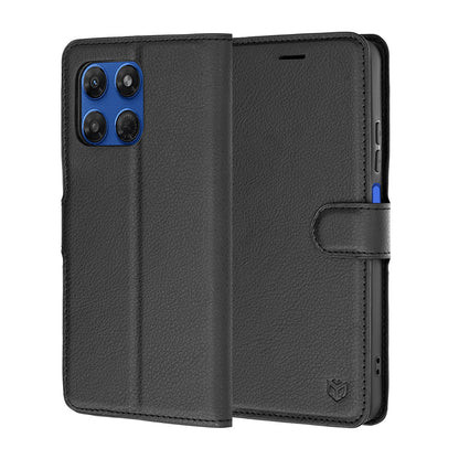 Custodia per Motorola Moto G47 / G37 Power / G37, Techsuit, Leather Folio, Nera