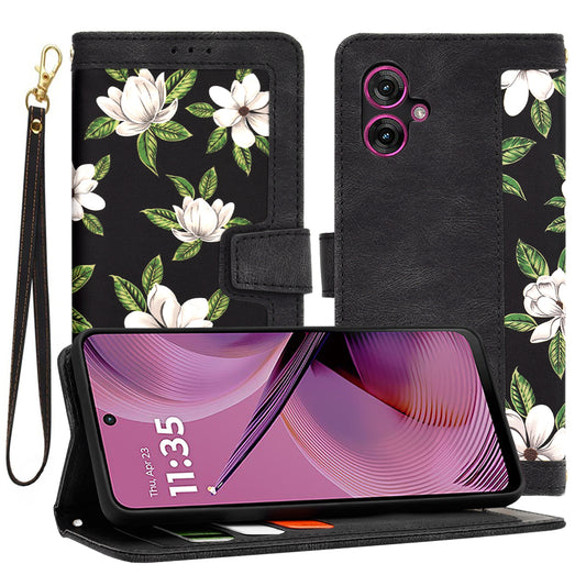 Custodia per Motorola Moto G55, Techsuit, FlipCraft, Nera