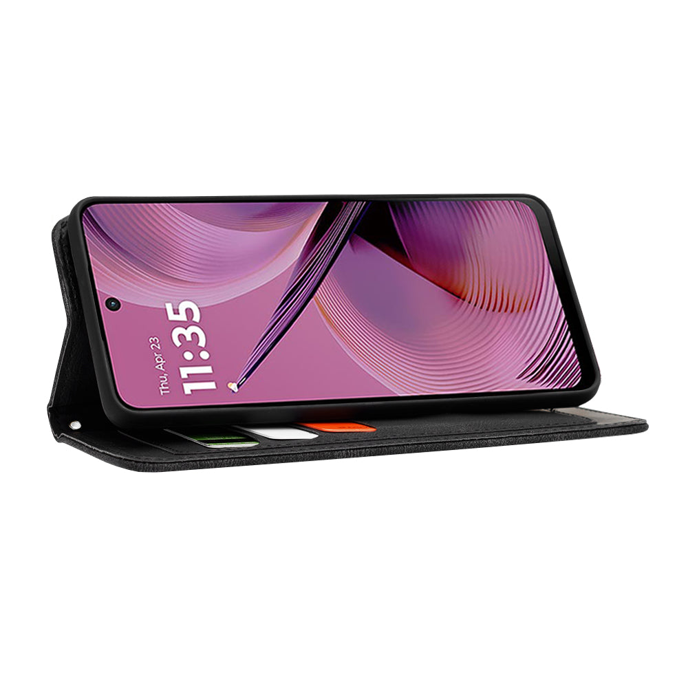 Custodia per Motorola Moto G55, Techsuit, FlipCraft, Nera