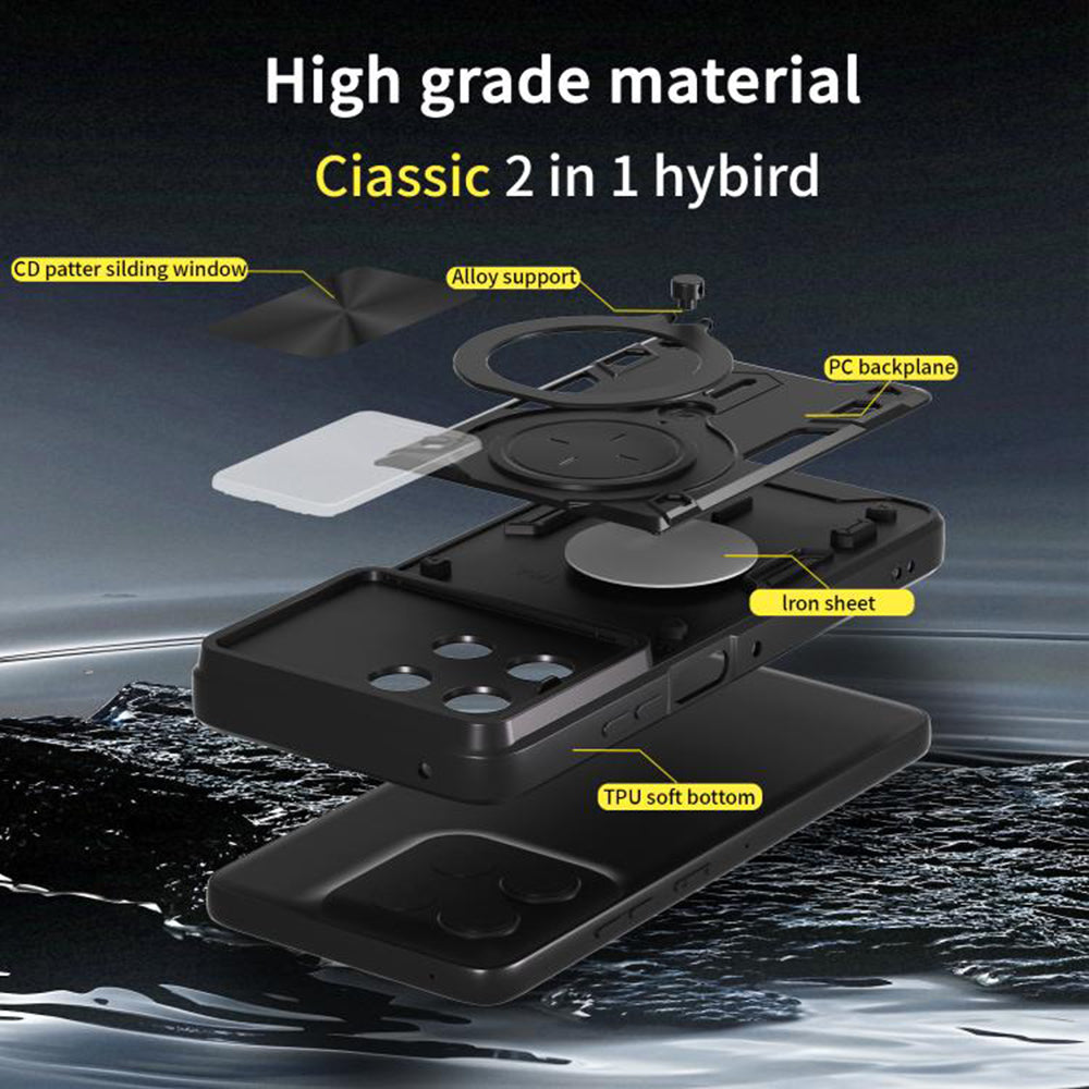 Custodia per Motorola Moto G56, Techsuit, CamGuard Pro, Nera