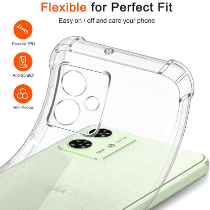 Custodia per Motorola Moto G64 / G54 Power Edition, Techsuit, Shockproof Clear, Trasparente