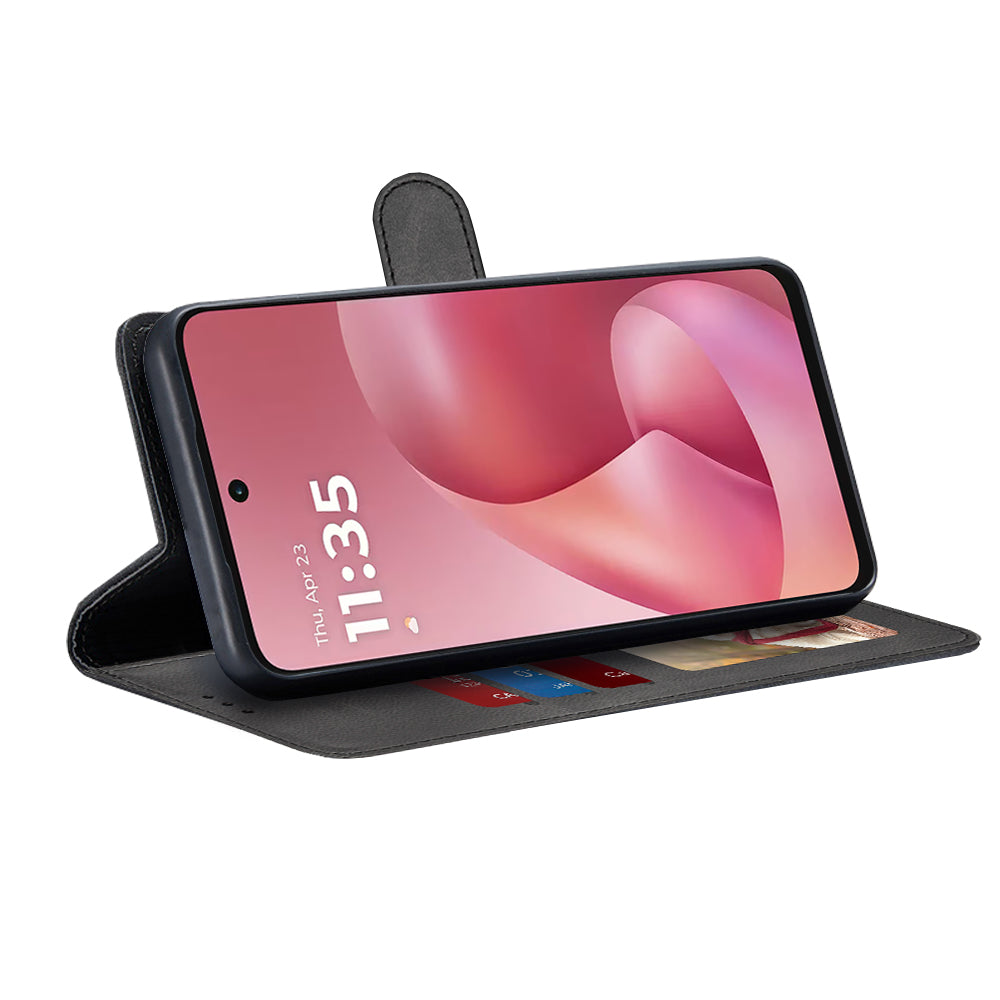 Custodia per Motorola Moto G67 Power / G57 Power, Techsuit, Diary Book, Nera