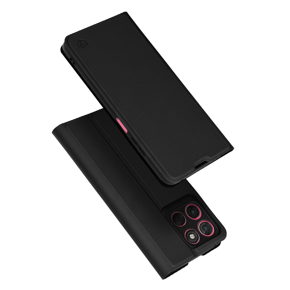 Custodia per Motorola Moto G67 Power / G57 Power, Techsuit, Magskin Book, Nera