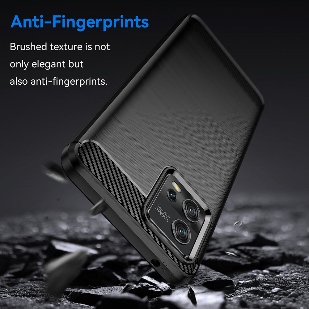 Custodia per Motorola Moto G72, Techsuit, Carbonio, Nera