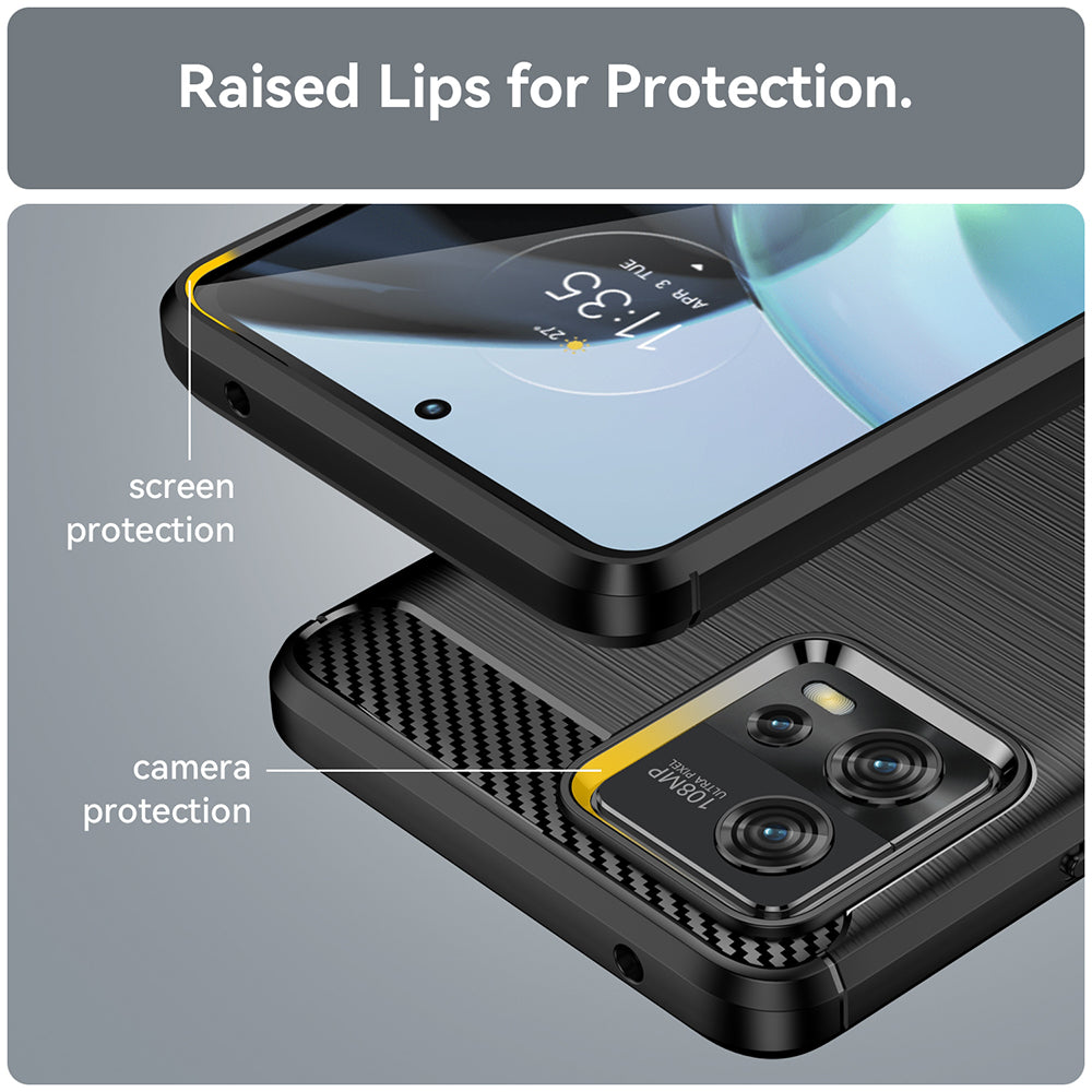 Custodia per Motorola Moto G72, Techsuit, Carbonio, Nera