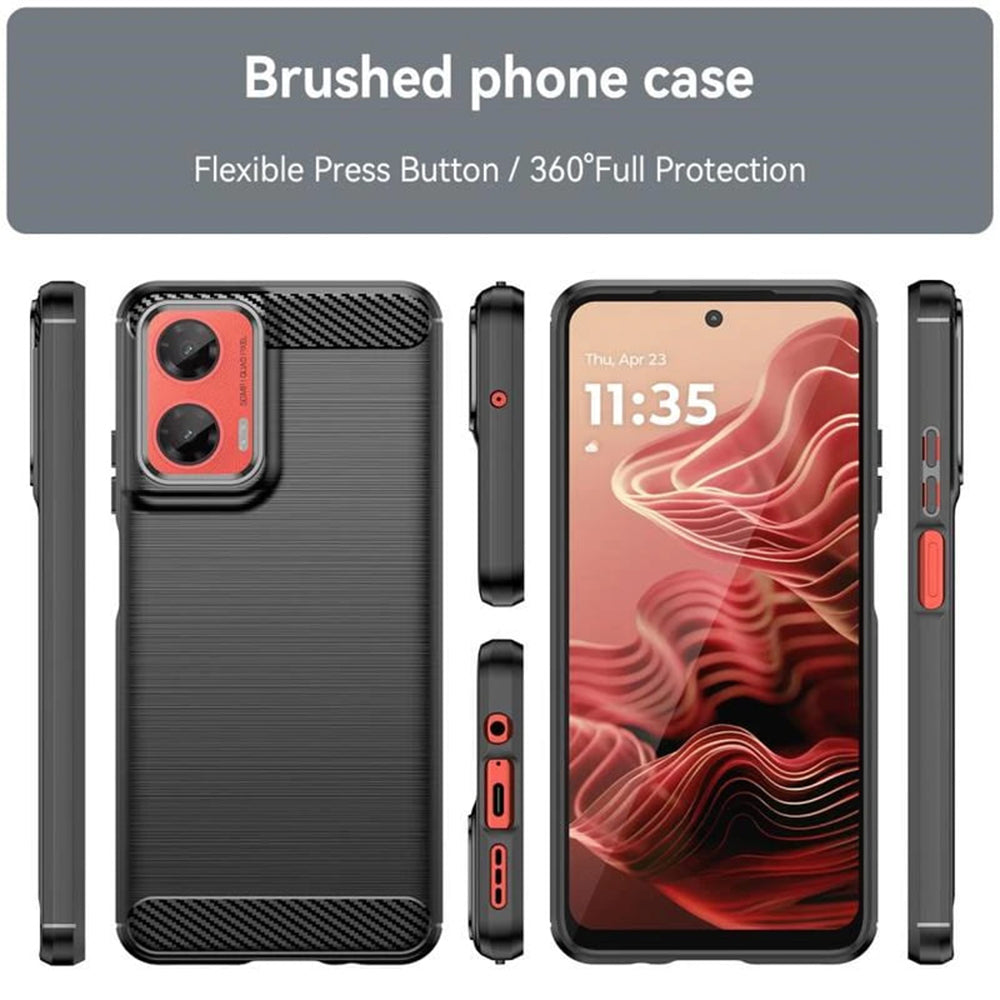 Custodia per Motorola Moto G75, Techsuit, Carbonio, Blu