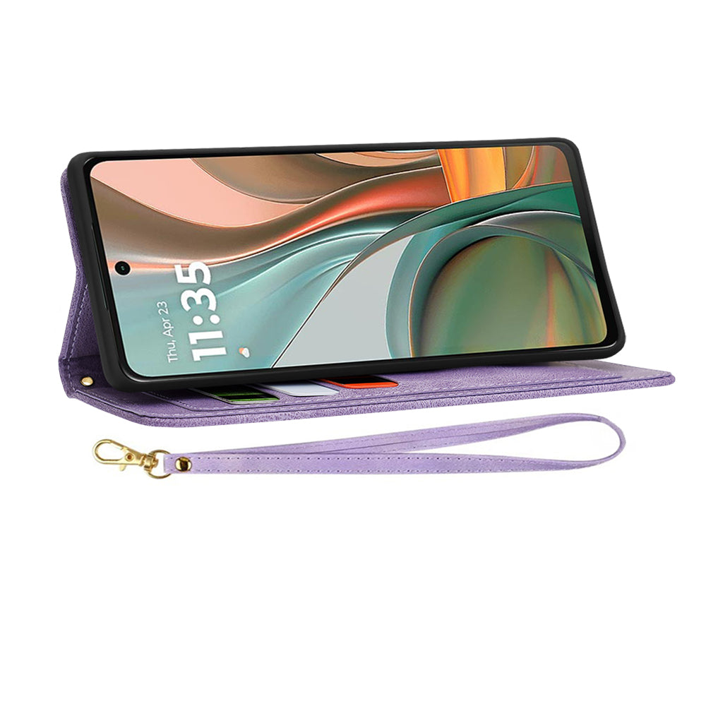 Custodia per Motorola Moto G75, Techsuit, FlipCraft, Viola