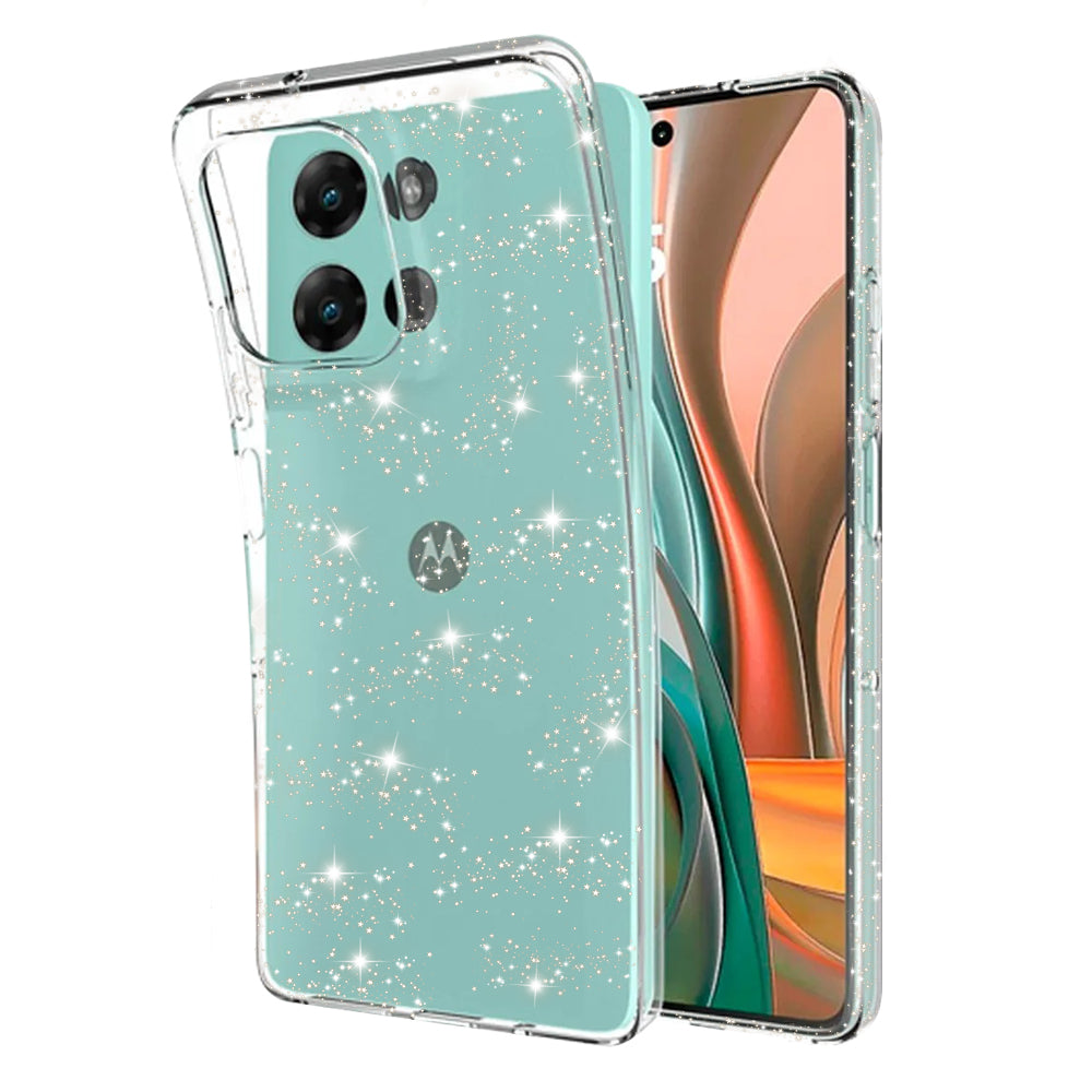 Custodia per Motorola Moto G75, Techsuit, SparkleSkin, Trasparente