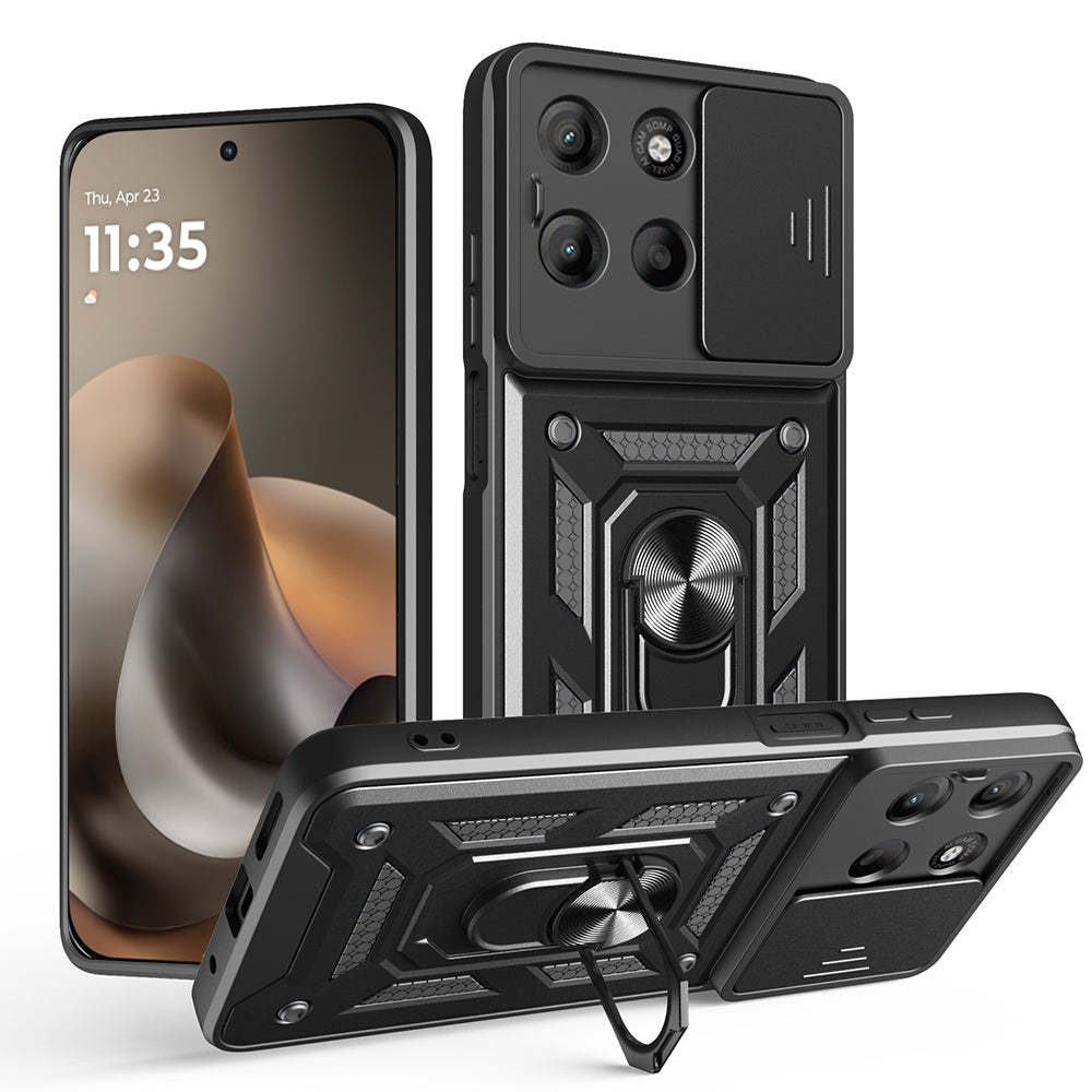 Case for Motorola Moto G77 / G67, Techsuit, CamShield, Black
