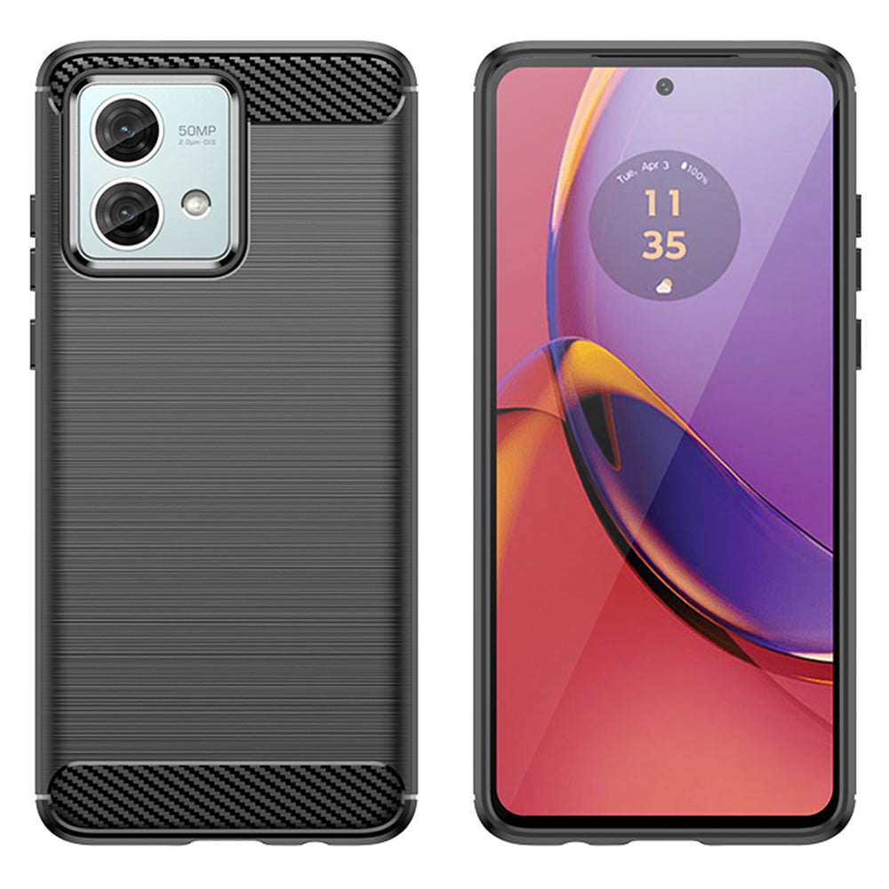 Custodia per Motorola Moto G84, Techsuit, Carbonio, Nera