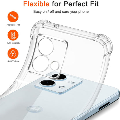 Custodia per Motorola Moto G84, Techsuit, Shockproof Clear, Trasparente