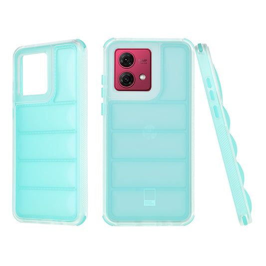 Custodia per Motorola Moto G84, Techsuit, Wave Shield, Turchese