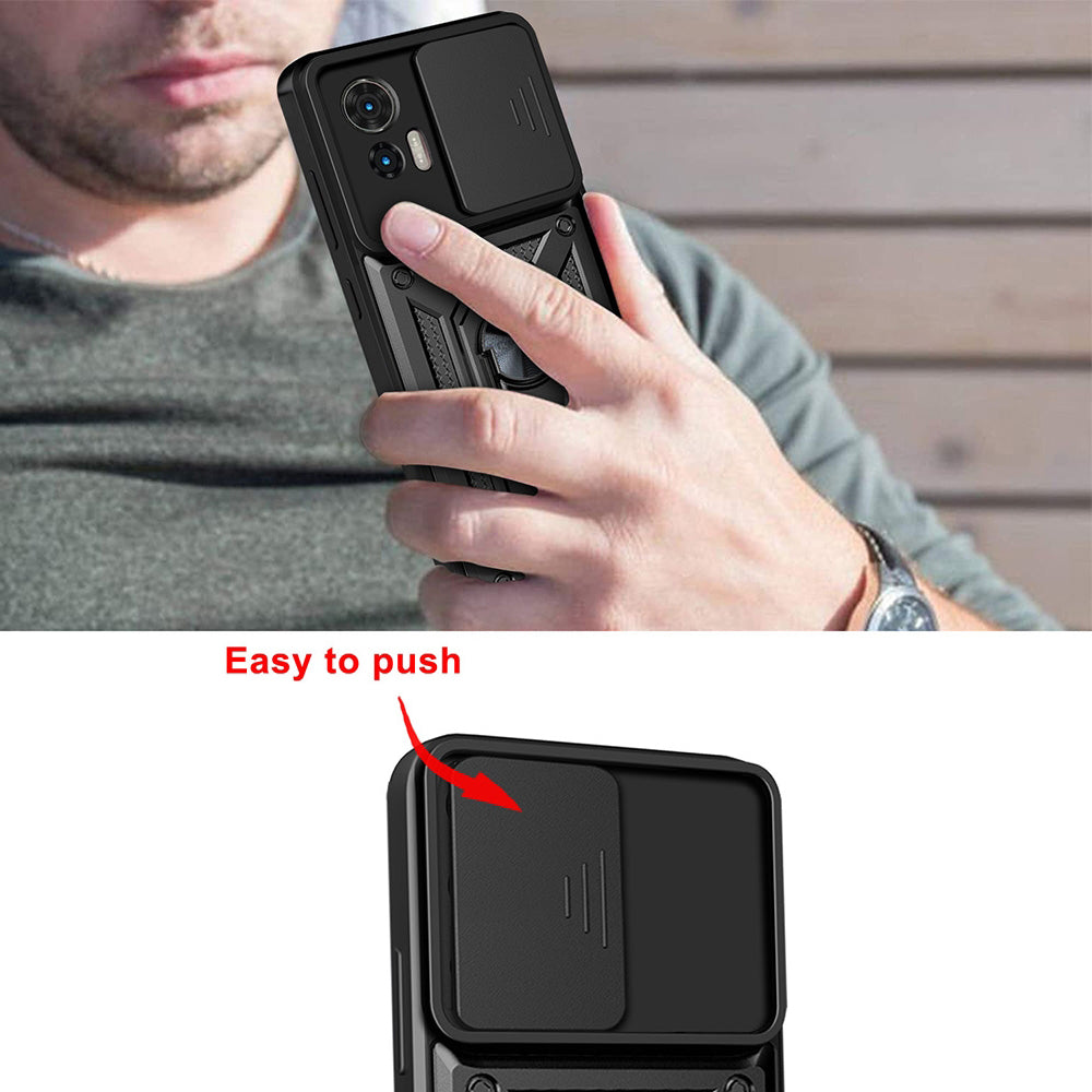 Custodia per Motorola Moto G85, Techsuit, CamShield, Nera