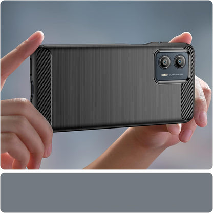 Custodia per Motorola Moto G85, Techsuit, Carbonio, Nera