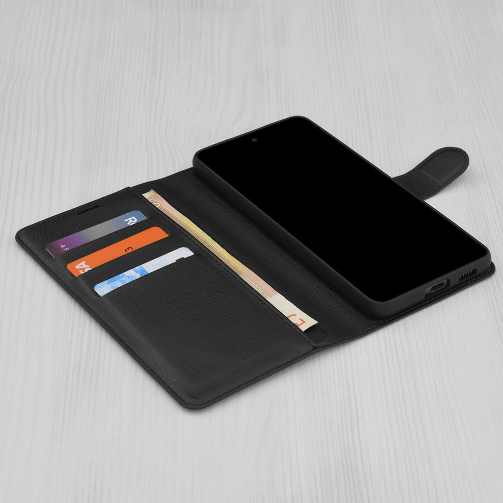 Custodia per Motorola Moto G86 Power, Techsuit, Leather Folio, Nera