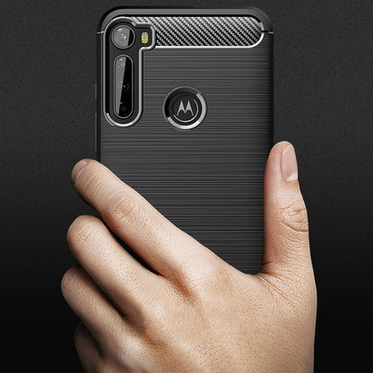 Custodia per Motorola One Fusion+, Techsuit, Carbonio, Nera