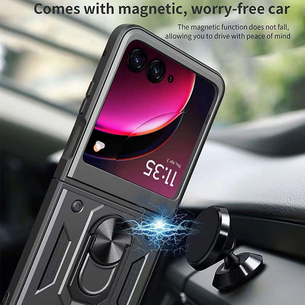 Custodia per Motorola Razr 60 / Razr 50, Techsuit, CamShield, Nera