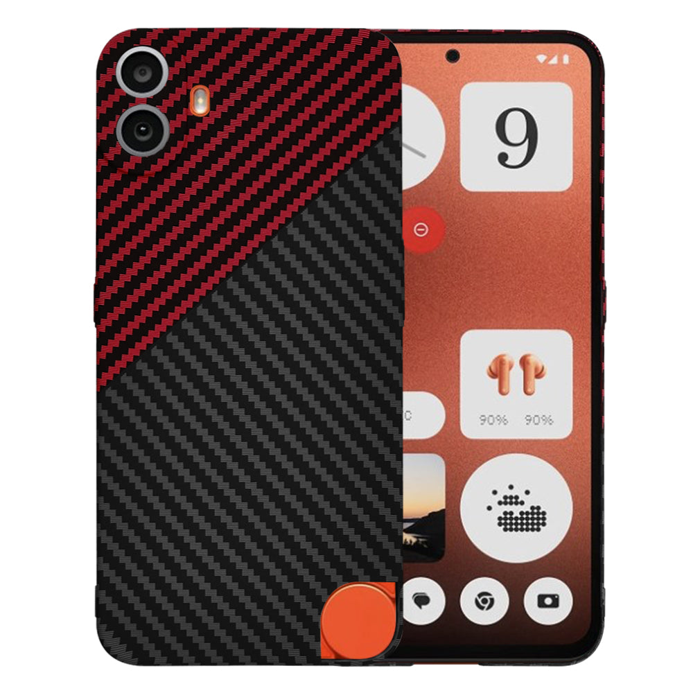 Custodia per Nothing CMF Phone 1, Techsuit, Carbonite FiberShell, Nero Rosso