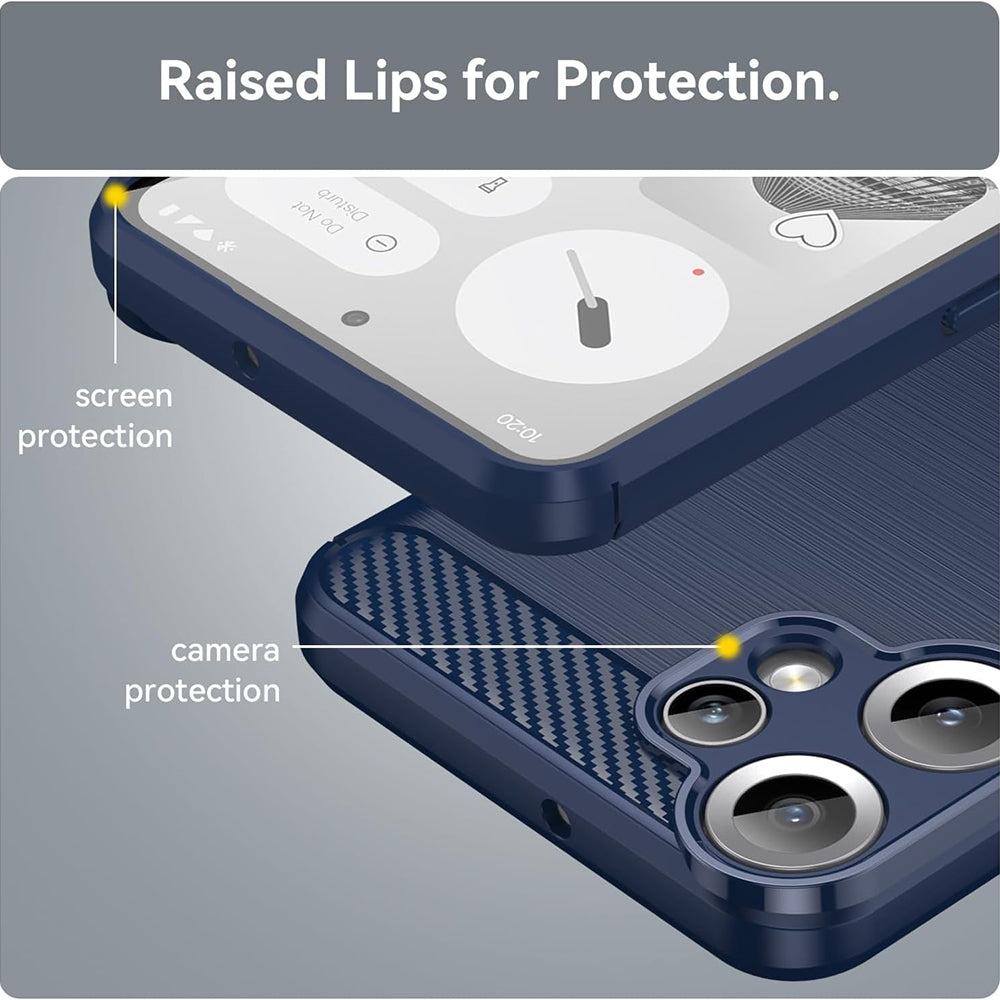 Custodia per Nothing CMF Phone 2 Pro, Techsuit, Carbonio, Blu