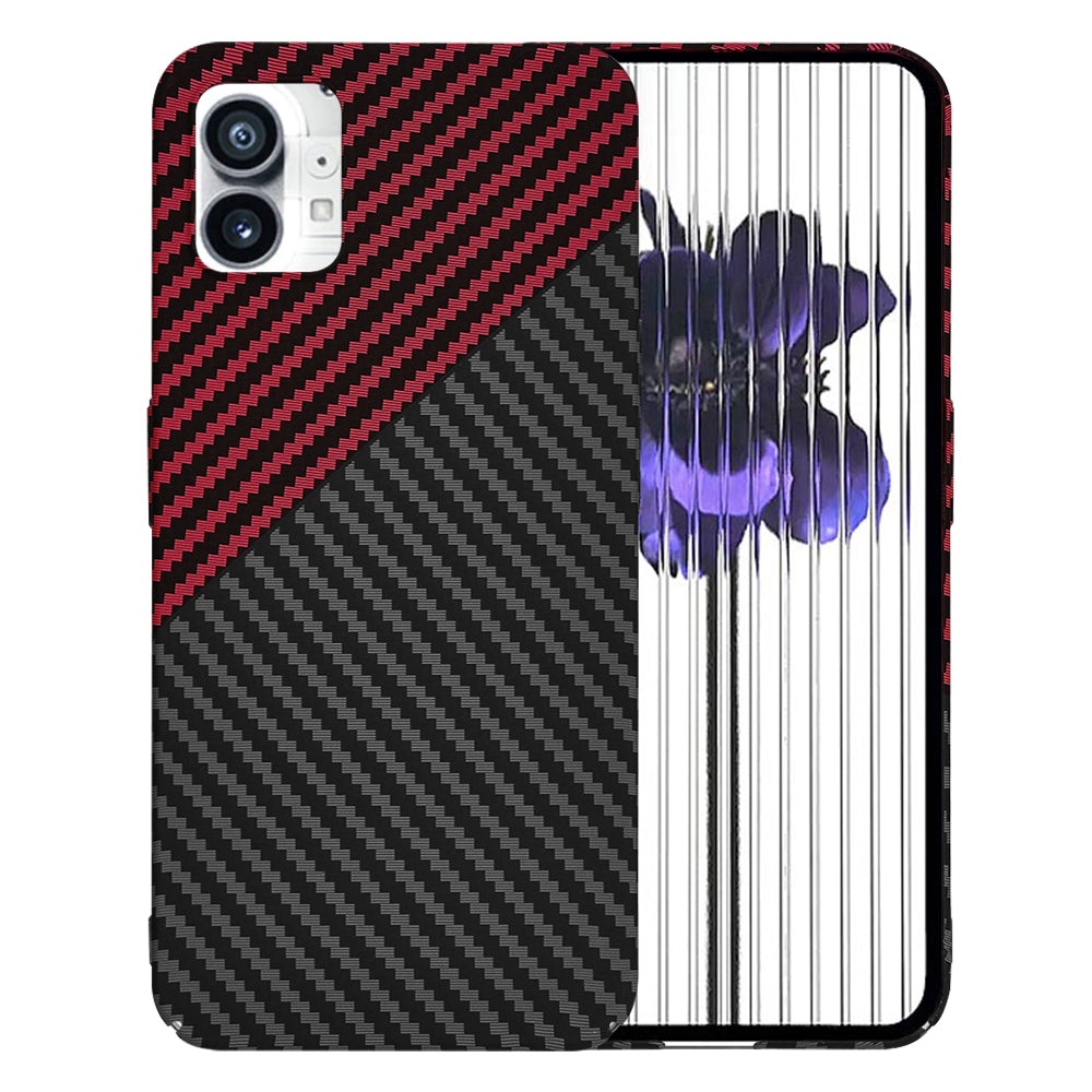 Custodia per Nothing Phone (1), Techsuit, Carbonite FiberShell, Nero Rosso