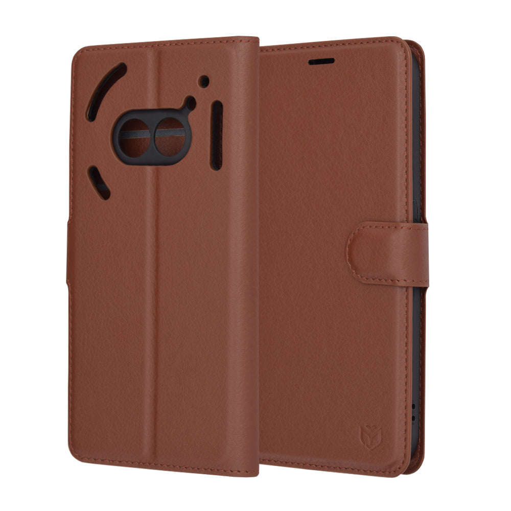 Custodia per Nothing Phone (2a) Plus / Phone (2a), Techsuit, Leather Folio, Marrone