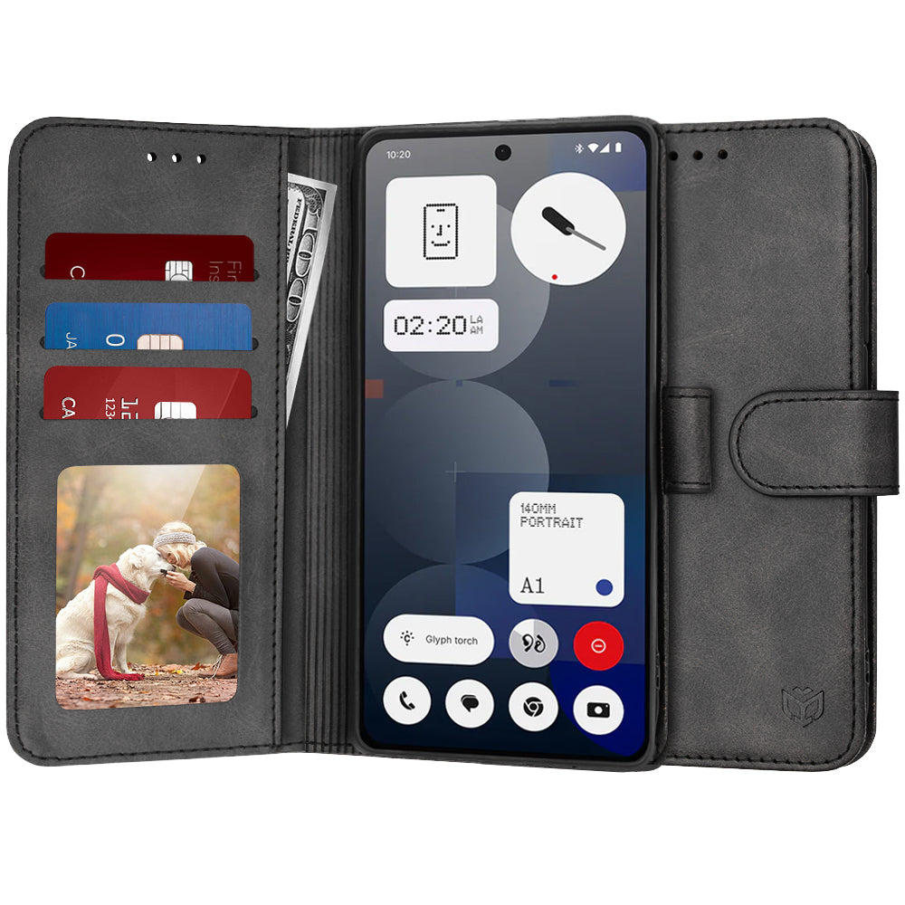Custodia per Nothing Phone (3a) Pro, Techsuit, Diary Book, Nera