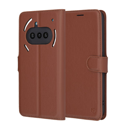 Custodia per Nothing Phone (3a), Techsuit, Leather Folio, Marrone