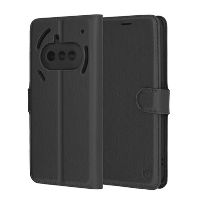 Custodia per Nothing Phone (3a), Techsuit, Leather Folio, Nera