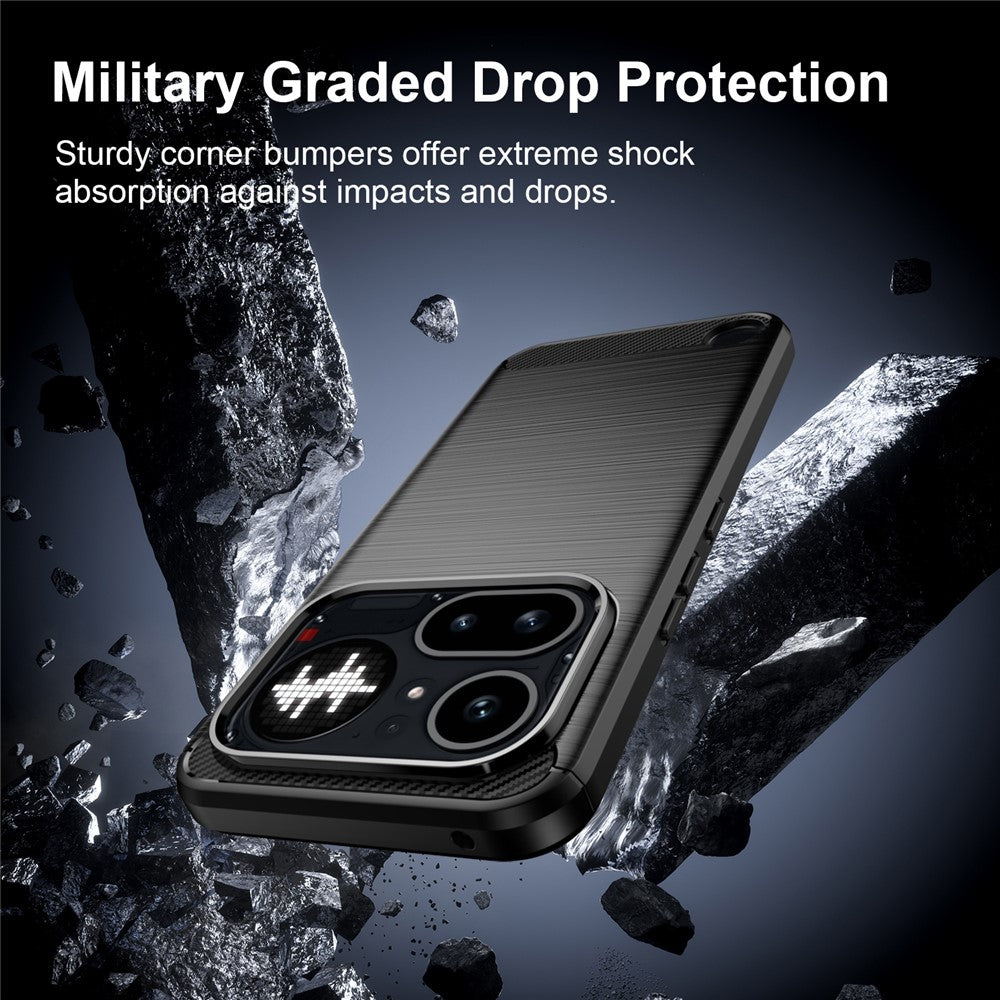 Custodia per Nothing Phone (4a) Pro, Techsuit, Carbonio, Nera