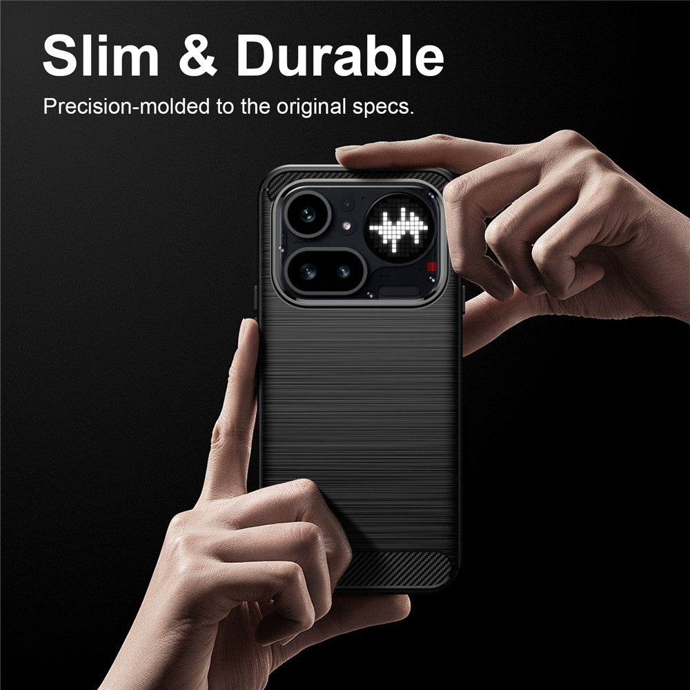 Custodia per Nothing Phone (4a) Pro, Techsuit, Carbonio, Nera