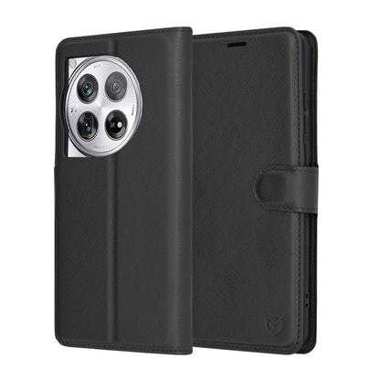 Custodia per OnePlus 12, Techsuit, Leather Folio, Nera