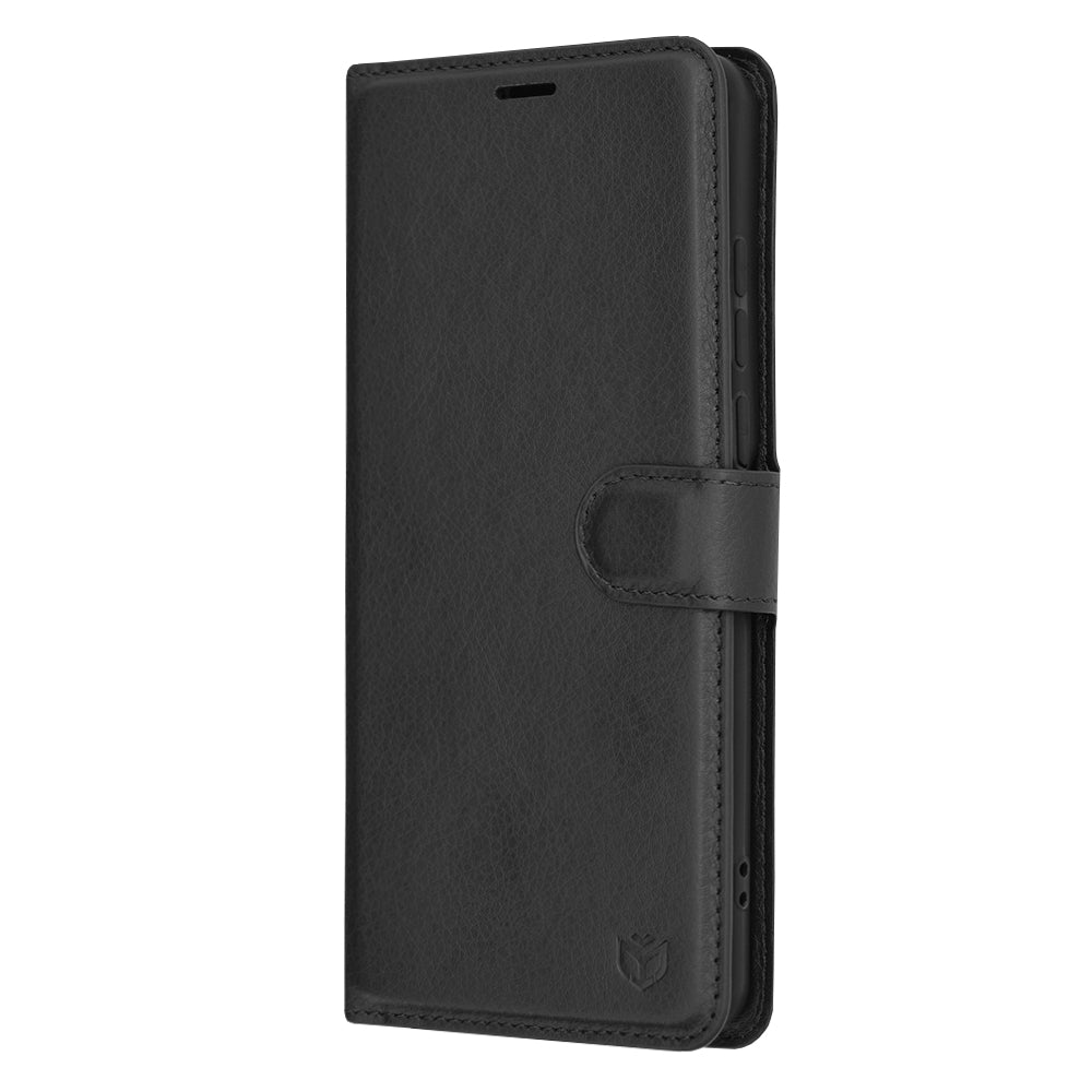 Custodia per OnePlus 12, Techsuit, Leather Folio, Nera