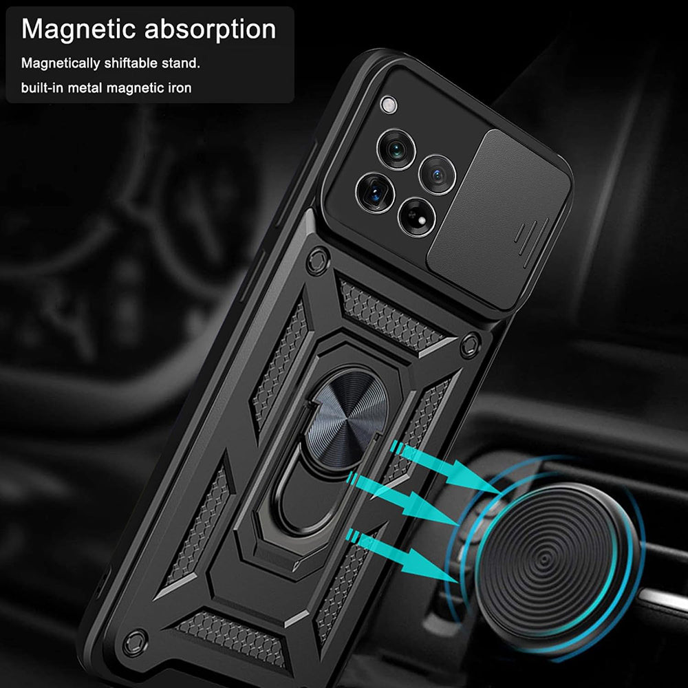 Custodia per OnePlus 12R, Techsuit, CamShield, Nera