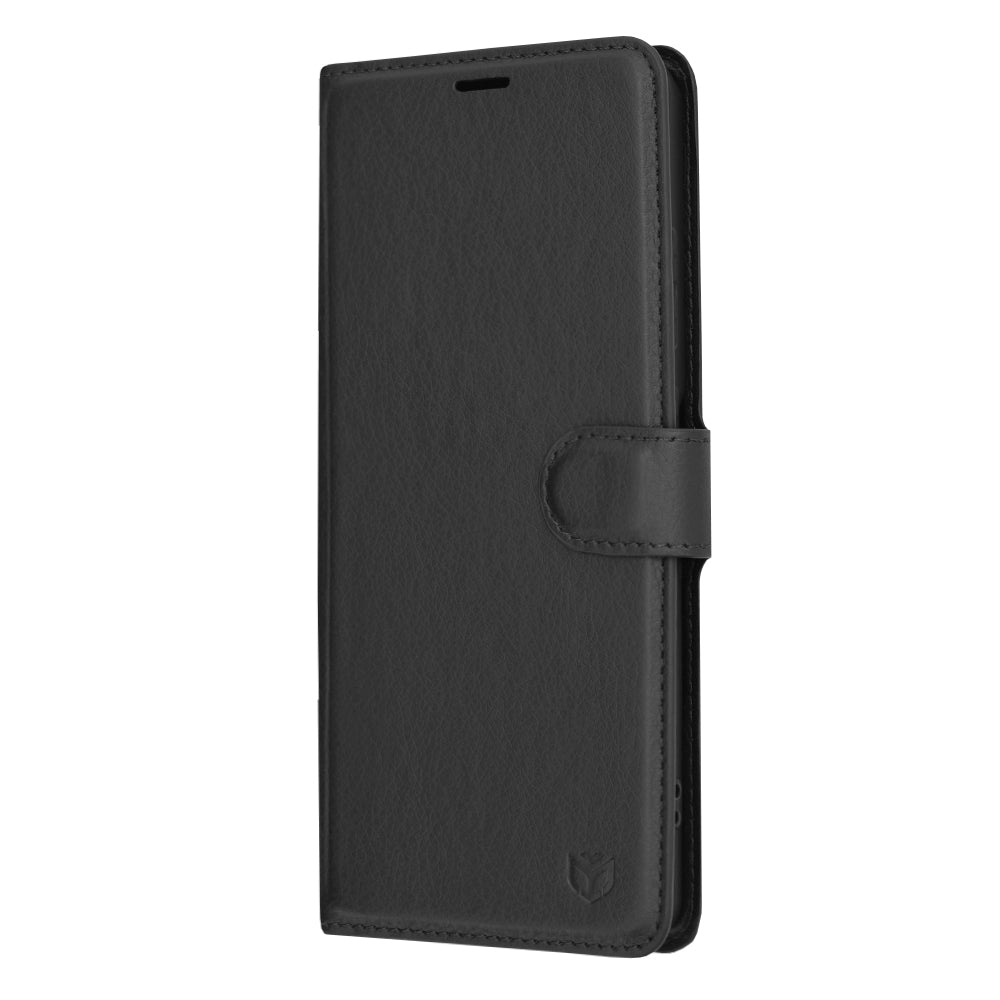 Custodia per OnePlus 12R, Techsuit, Leather Folio, Nera