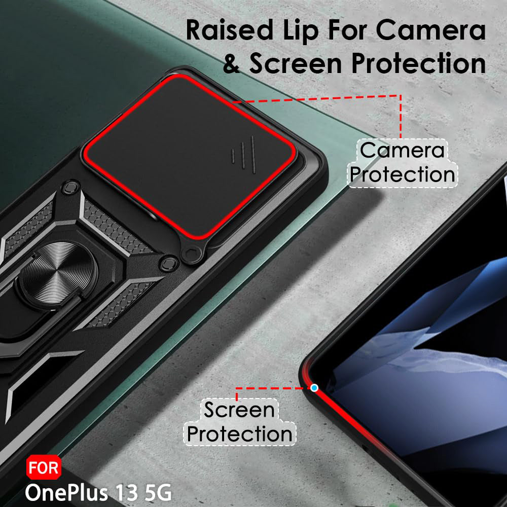 Custodia per OnePlus 13, Techsuit, CamShield, Nera
