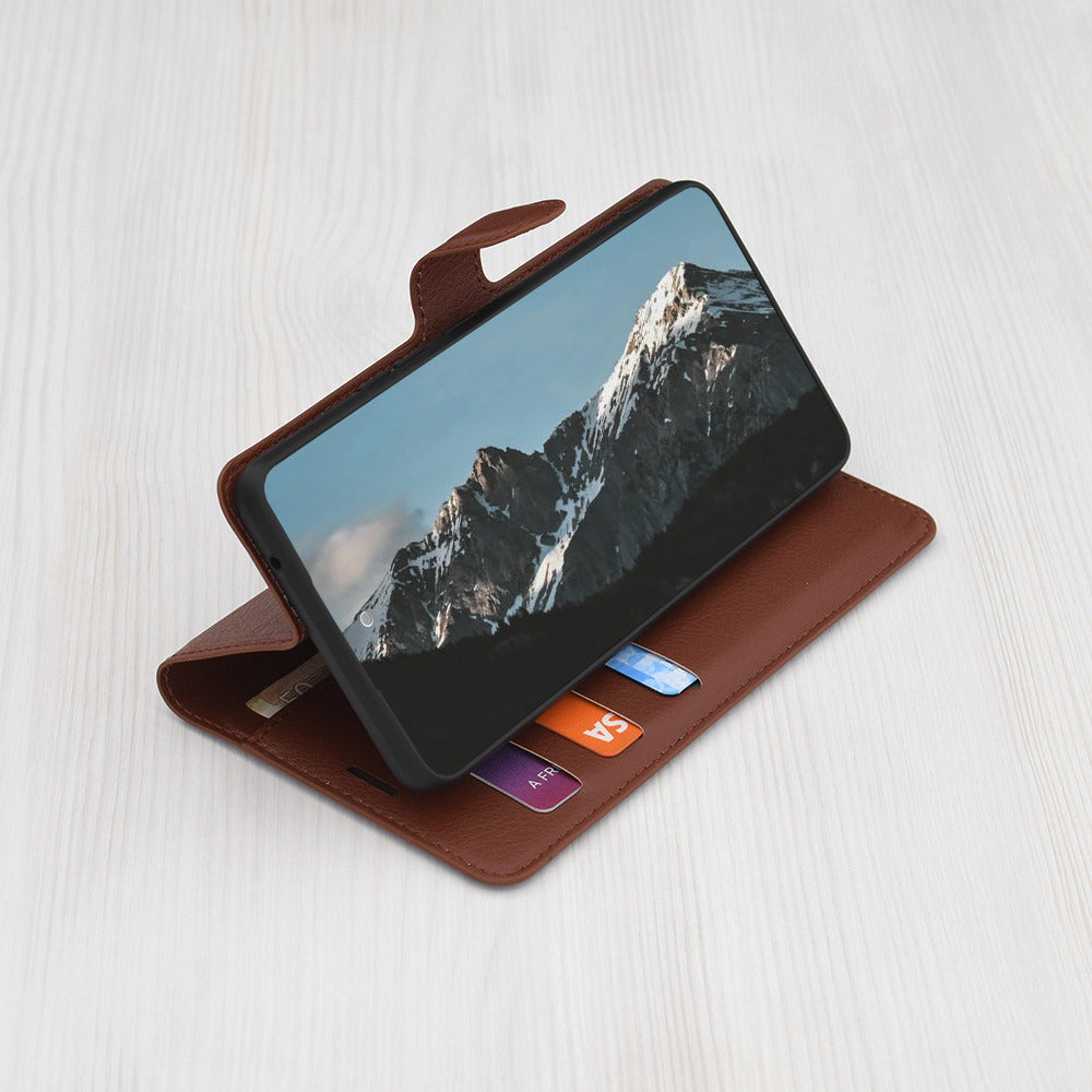Custodia per OnePlus 13R, Techsuit, Leather Folio, Marrone