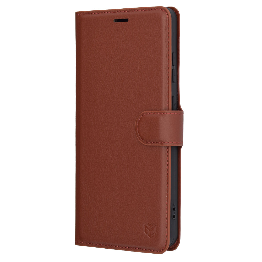 Custodia per OnePlus 13R, Techsuit, Leather Folio, Marrone