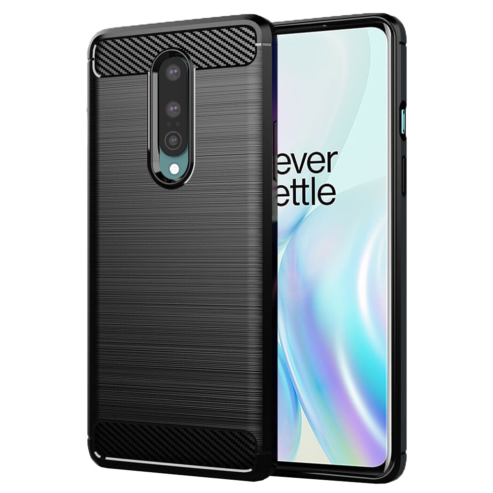 Custodia per OnePlus 8, Techsuit, Carbonio, Nera