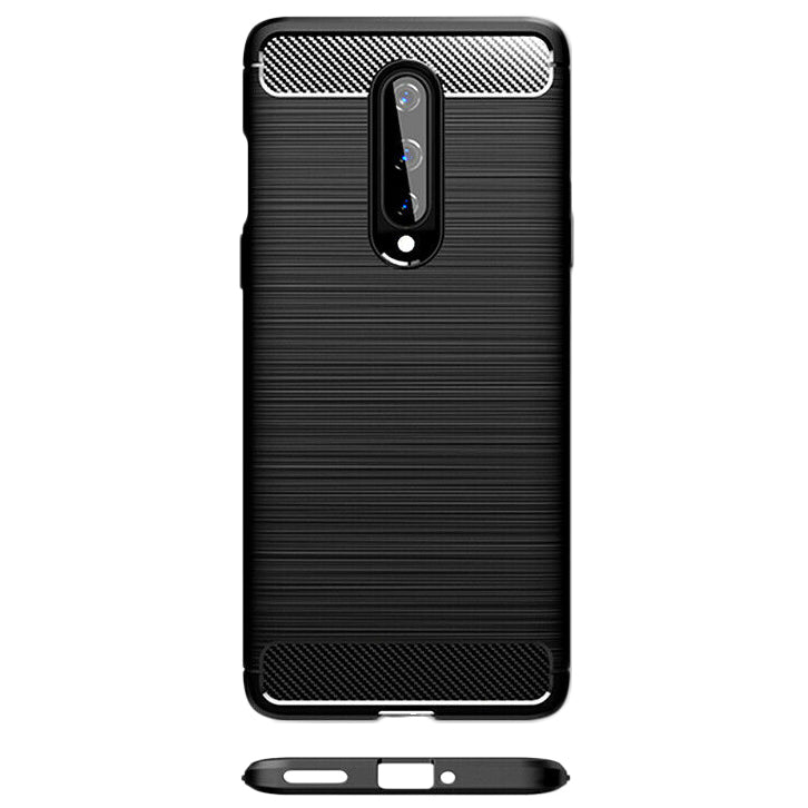 Custodia per OnePlus 8, Techsuit, Carbonio, Nera