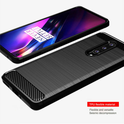 Custodia per OnePlus 8, Techsuit, Carbonio, Nera