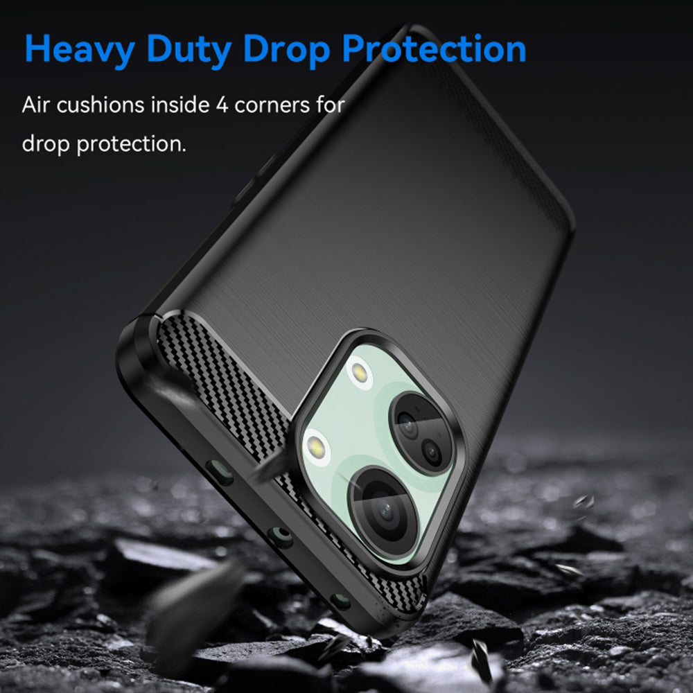 Custodia per OnePlus Nord 3, Techsuit, Carbonio, Nera