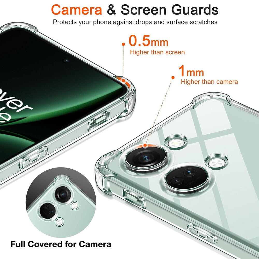 Custodia per OnePlus Nord 3, Techsuit, Shockproof Clear, Trasparente
