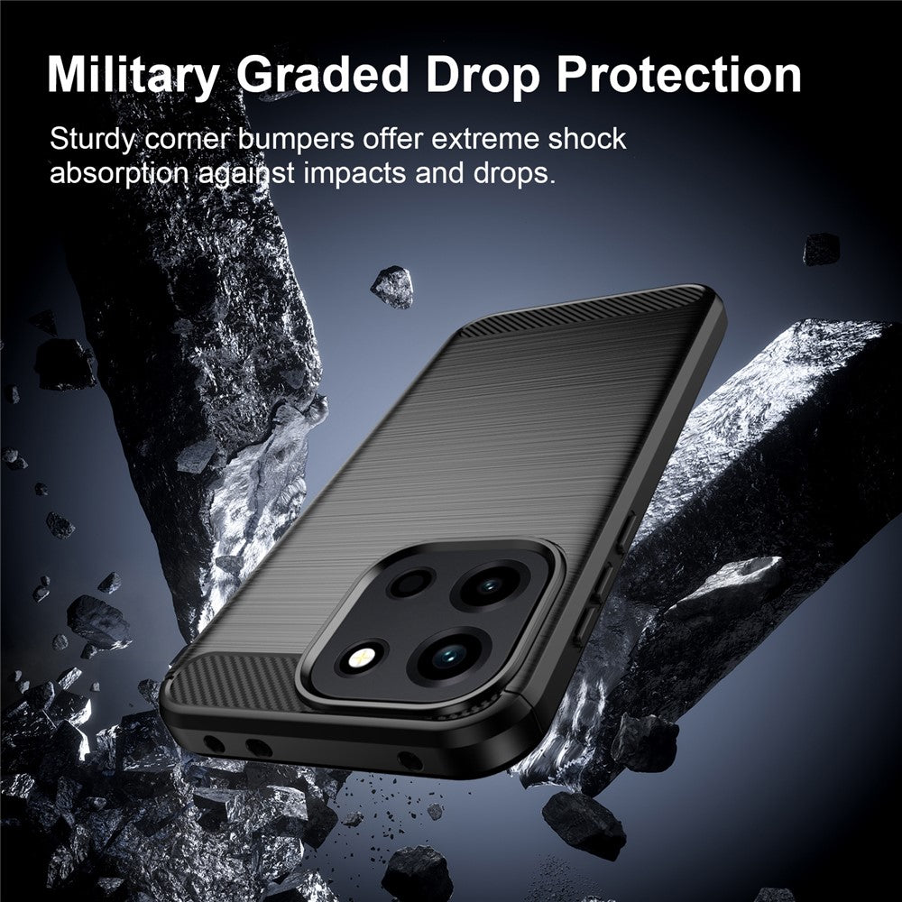 Custodia per OnePlus Nord 6, Techsuit, Carbonio, Nera