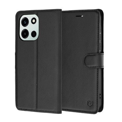 Custodia per OnePlus Nord 6, Techsuit, Leather Folio, Nera