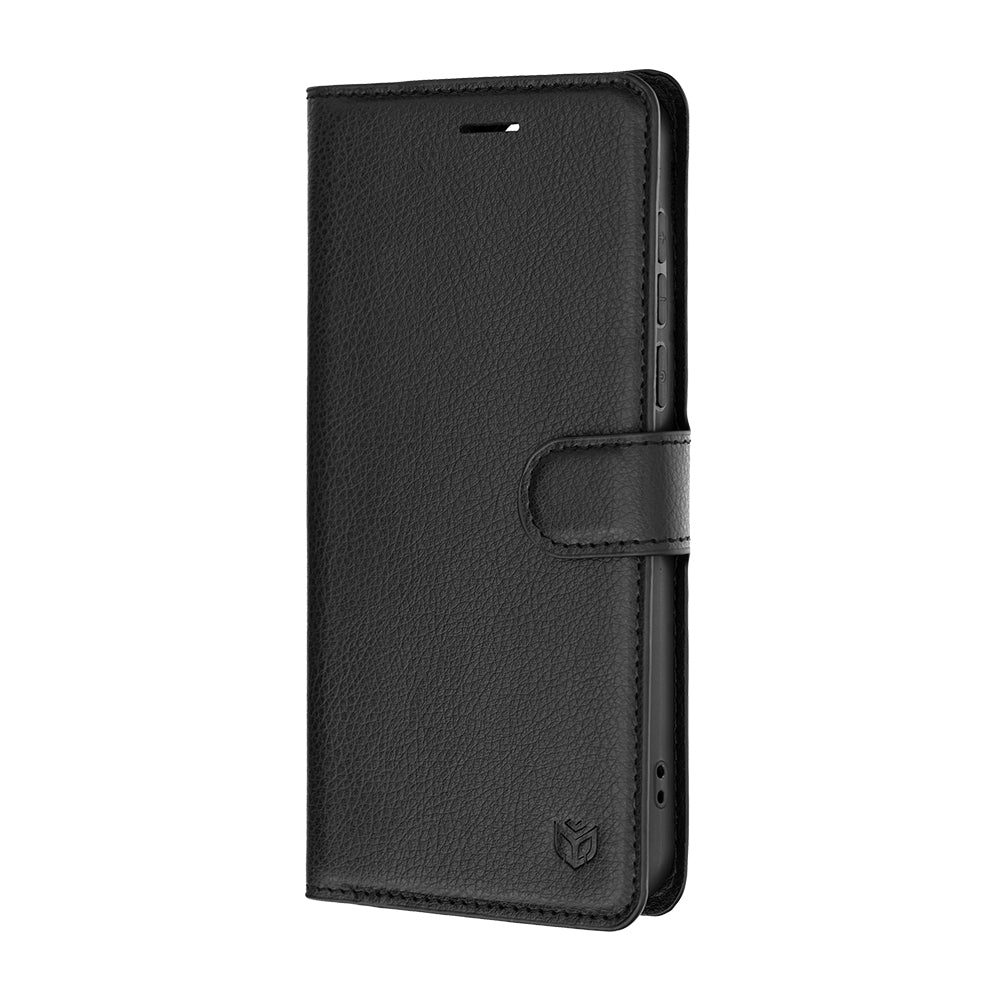 Custodia per OnePlus Nord 6, Techsuit, Leather Folio, Nera
