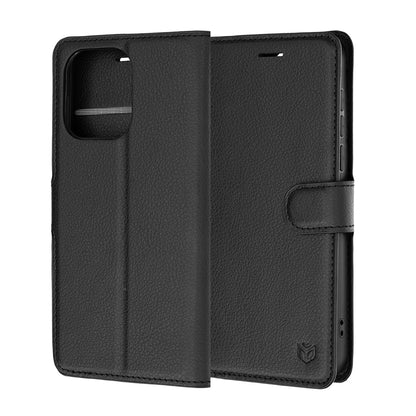 Custodia per OnePlus Nord 6, Techsuit, Leather Folio, Nera