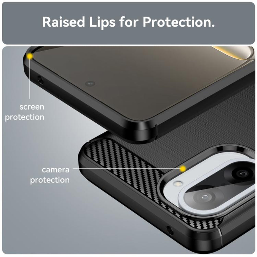 Custodia per OnePlus Nord CE5, Techsuit, Carbonio, Nera