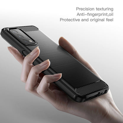 Custodia per OnePlus Nord N200 5G / Oppo A74 5G / A54 5G, Techsuit, Carbonio, Nera