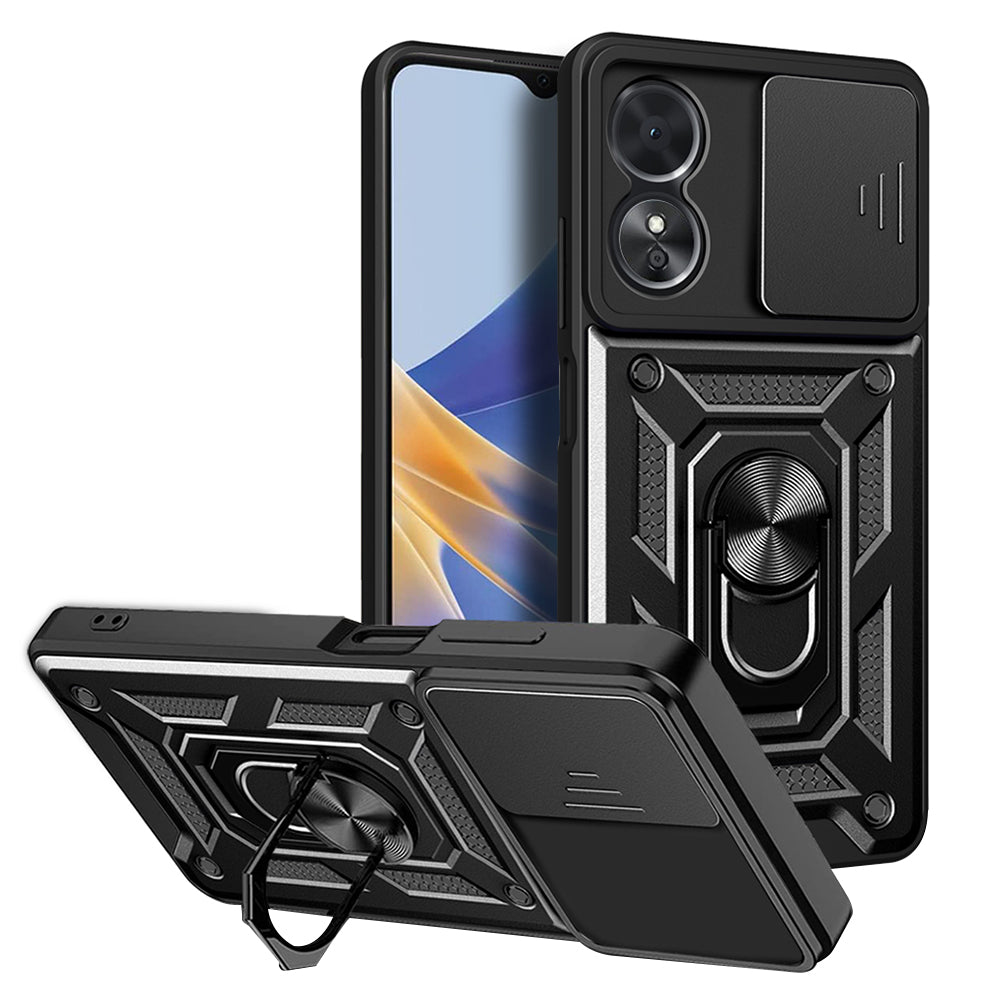 Custodia per Oppo A17, Techsuit, CamShield, Nera